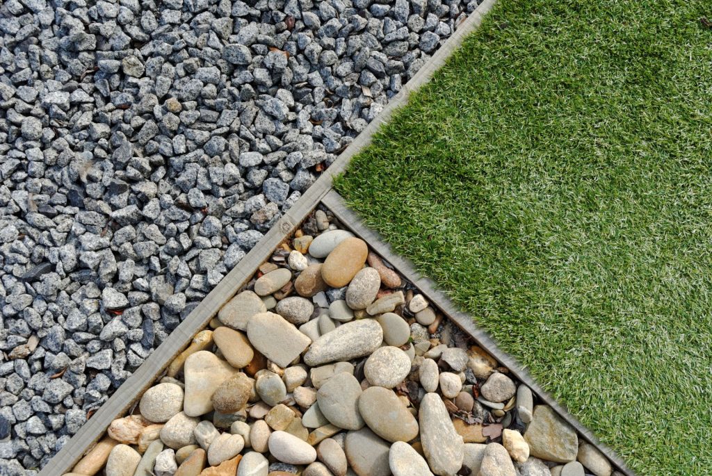 Artificial Grass, Gravel & Stone Pebbles comparison photo