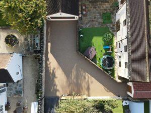 birds eye view of resin driveway